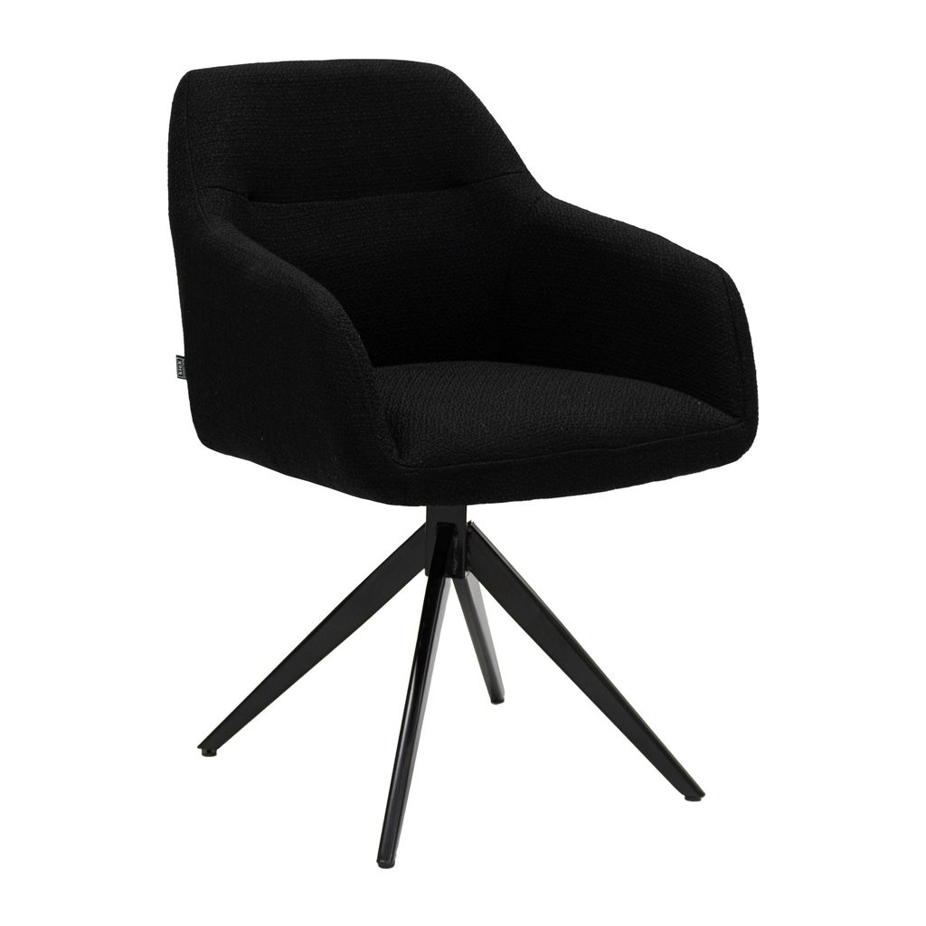 Kick Collection Esszimmerstühle Ravi - Schwarz - 80% strukturierter stoff, 20% metall en Metall - Erhältlich in vielen Farben