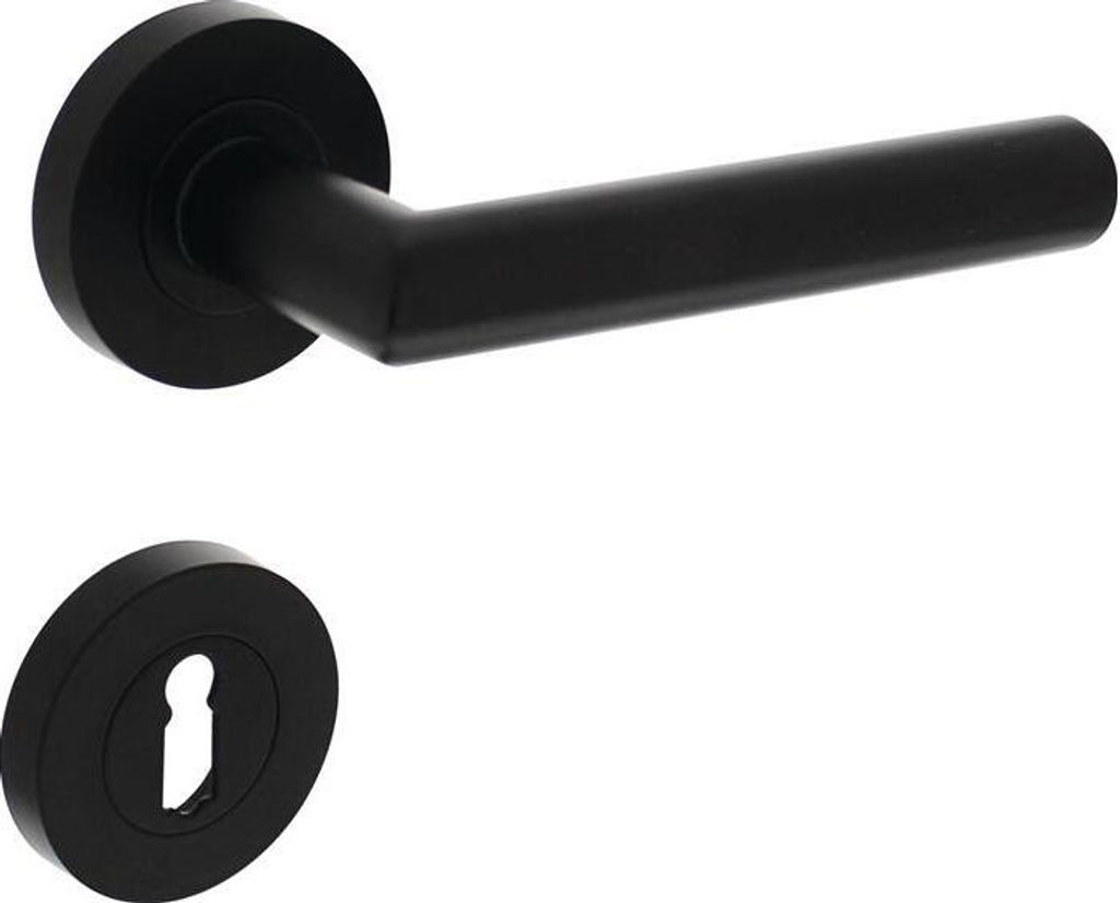 Rosettengarnitur 0023.169303 Edelstahl sw rund OB DIN links / rechts D/D