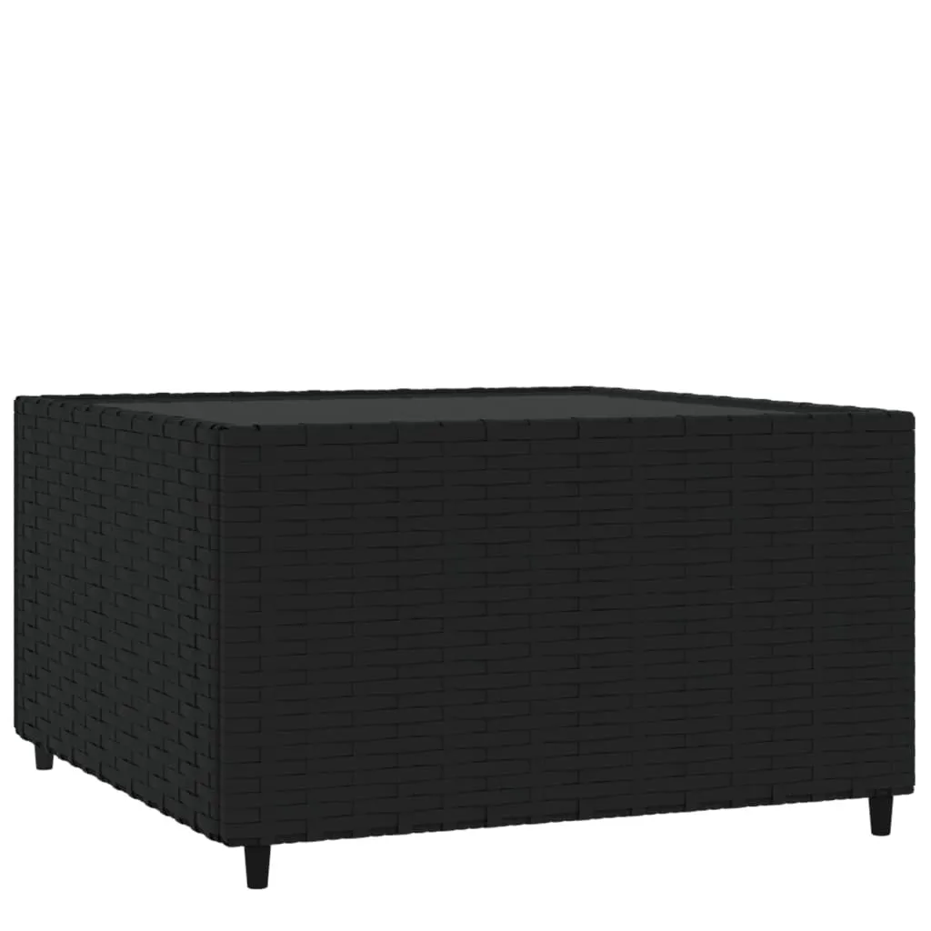 Table basse de jardin compacte et sans entretien en polyrotin noir