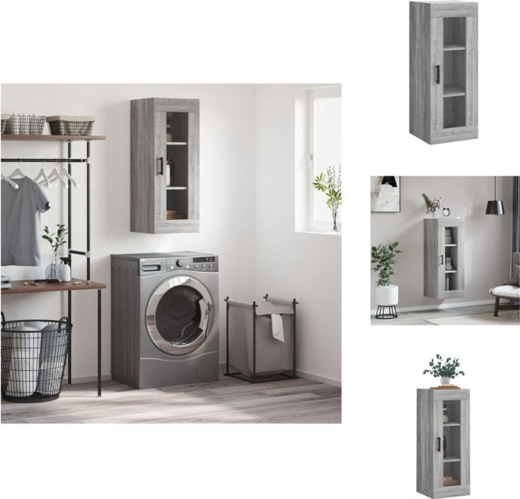 vidaXL Wandschrank Grau Sonoma 34,5x34x90 cm - Sideboards