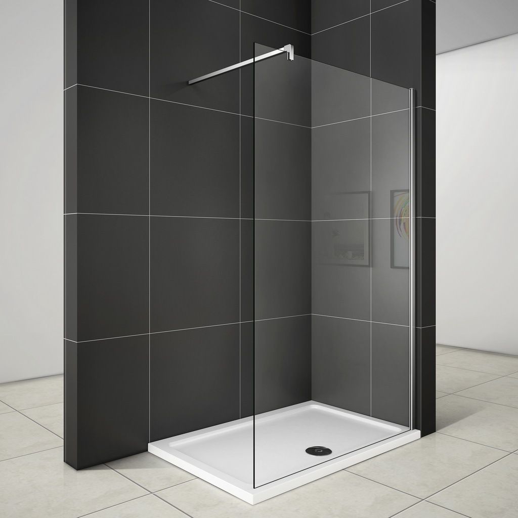 Aica Walk in dusche 30x200cm 8mm NANO ESG-Glas Duschwand Duschtrennwand 90cm StabilisatorDuschabtrennung F131