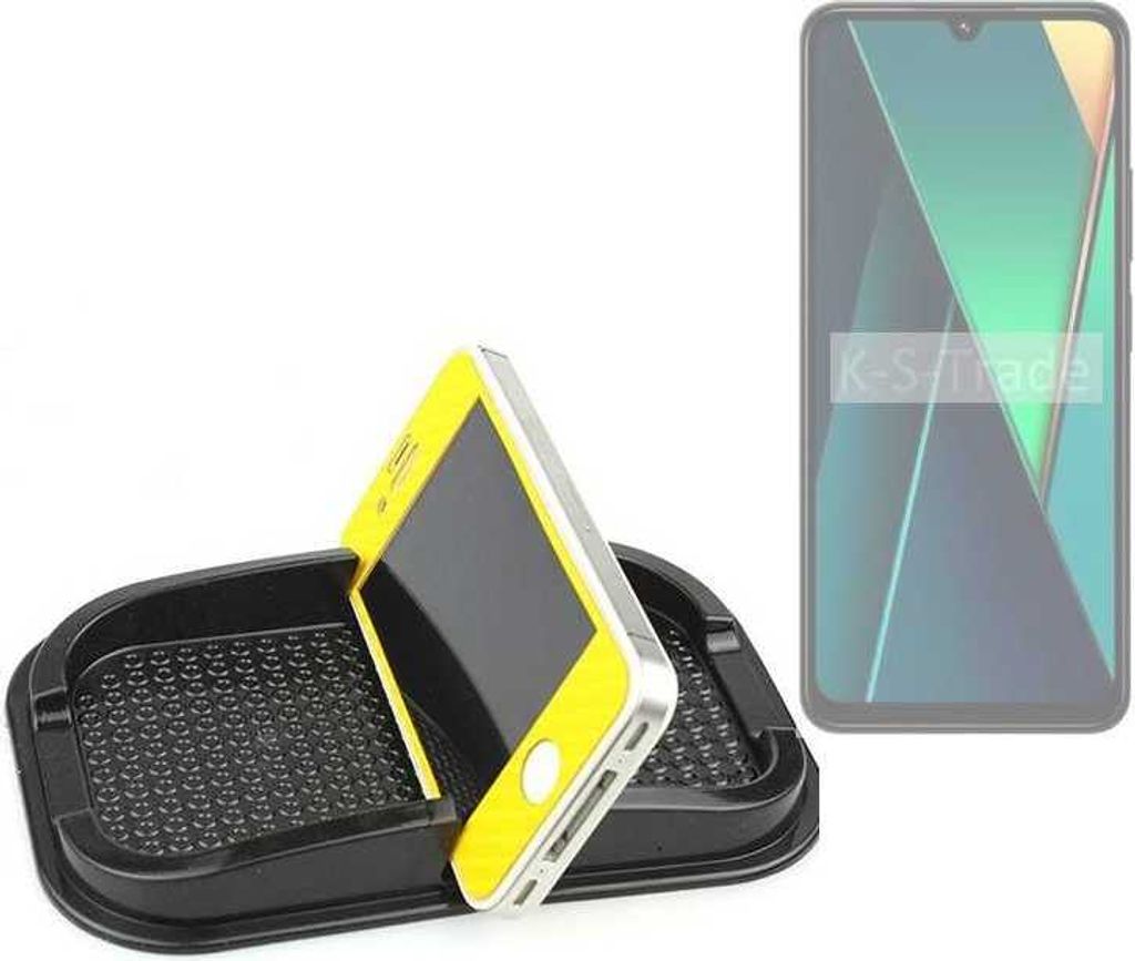 K-S-Trade Auto Anti Rutsch Matte Smartphone-Halter kompatibel mit POCO C75 Haft Pad Armaturenbrett Handy-Halterung Silikon
