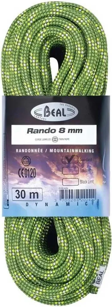 Corde Beal Rando 8mm 30m : sécurité antiglisse pour rando glaciaire