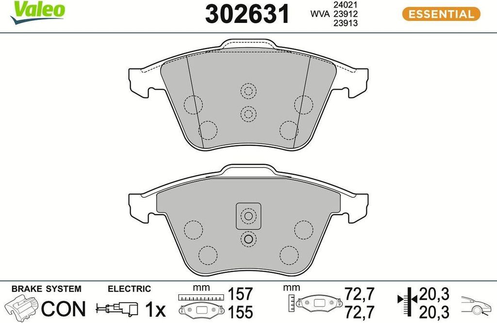 VALEO Bremsbeläge Satz Vorne für VW GOLF VI (5K1) 302631
