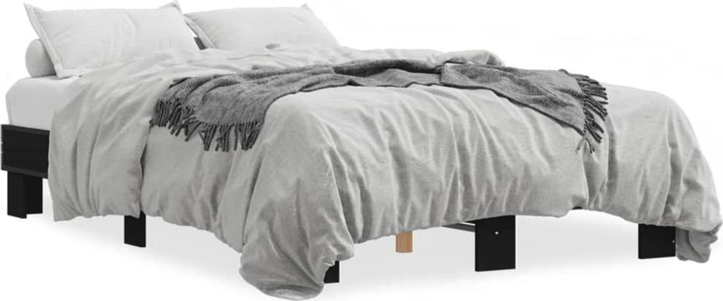 vidaXL Bettgestell Schwarz 140x200 cm Holzwerkstoff und Metall