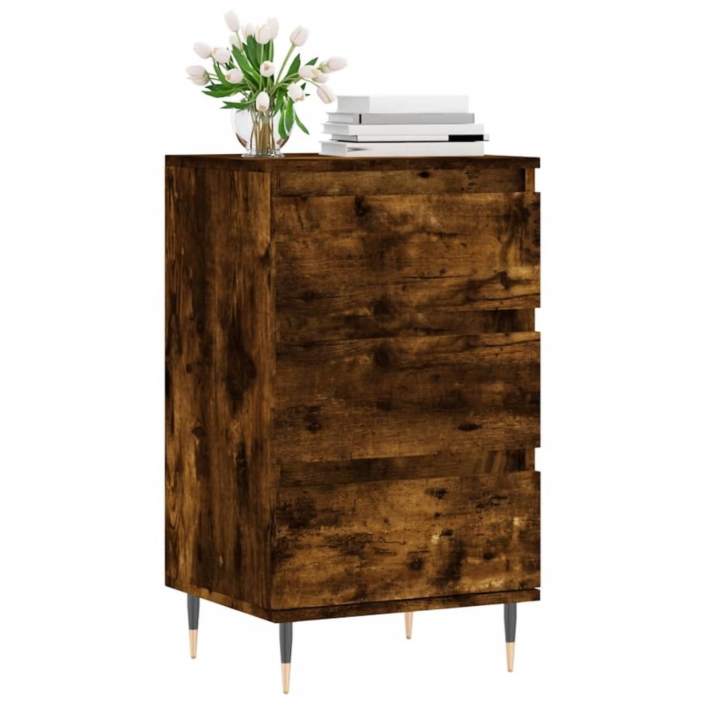 Möbel Sideboard - praktischem Design - Wohnzimmerschrank - Kommde für Flur - Räuchereiche 40x35x70 cm Holzwerkstoff Top9783034