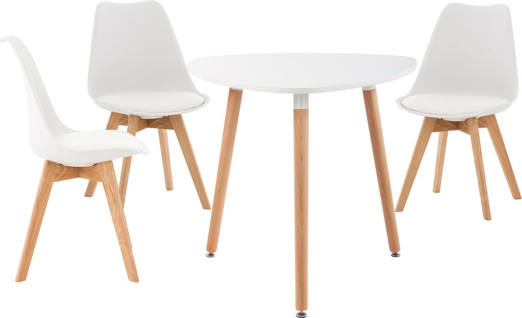 Essgruppe für drei Personen, Tafelservice, kompaktes Design und verstellbare Tischbeine