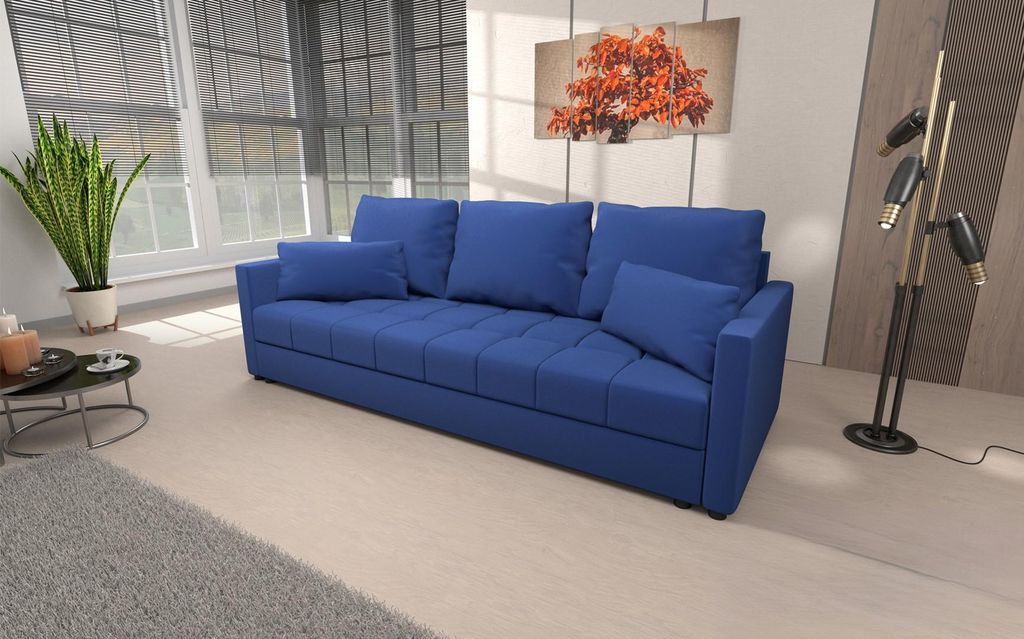 Dreisitzer-Schlafsofa KLAVERA 2 - blau