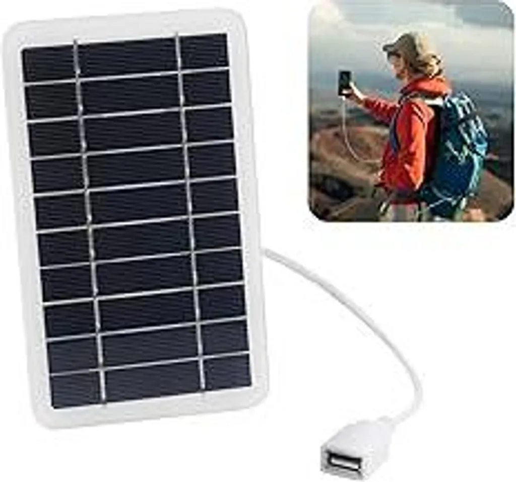 Pannello Solare Portatile 5W USB: Caricatore Solare Trekking Impermeabile