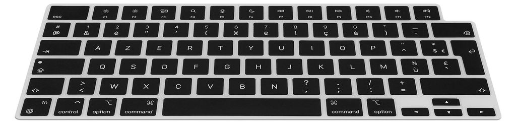 kwmobile Silikon Tastaturschutz AZERTY (Frankreich, Belgien) kompatibel mit Apple Macbook Air 13.6 M3 2024 A3113 - in Schwarz