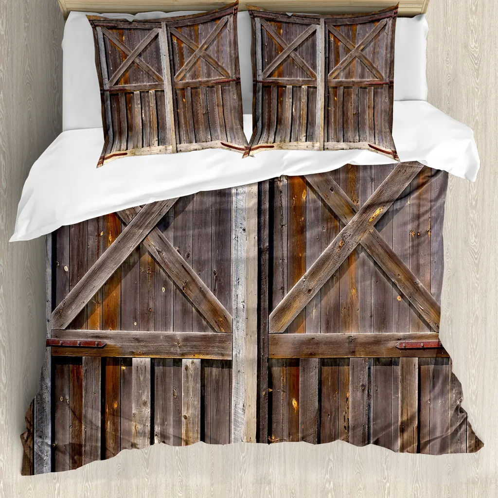 ABAKUHAUS Copripiumino Rustico Legno 200x200 Antiacaro per Allergici
