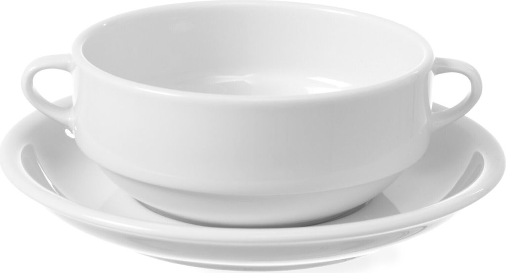 Weißer Suppentopf aus Porzellan OPTIMA 380 ml, 12er-Set - Hendi 770924