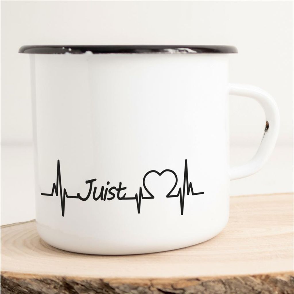 Huuraa Emaille Tasse Juist Geschenk Kaffeebecher Vintage 300ml Juist Präsent