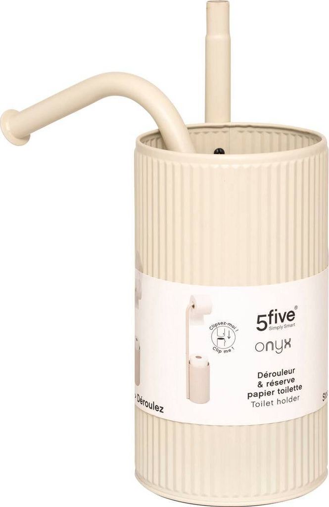 Abroller "onyx" mit reserve toilettenpapier leinen - 5 five simply smart