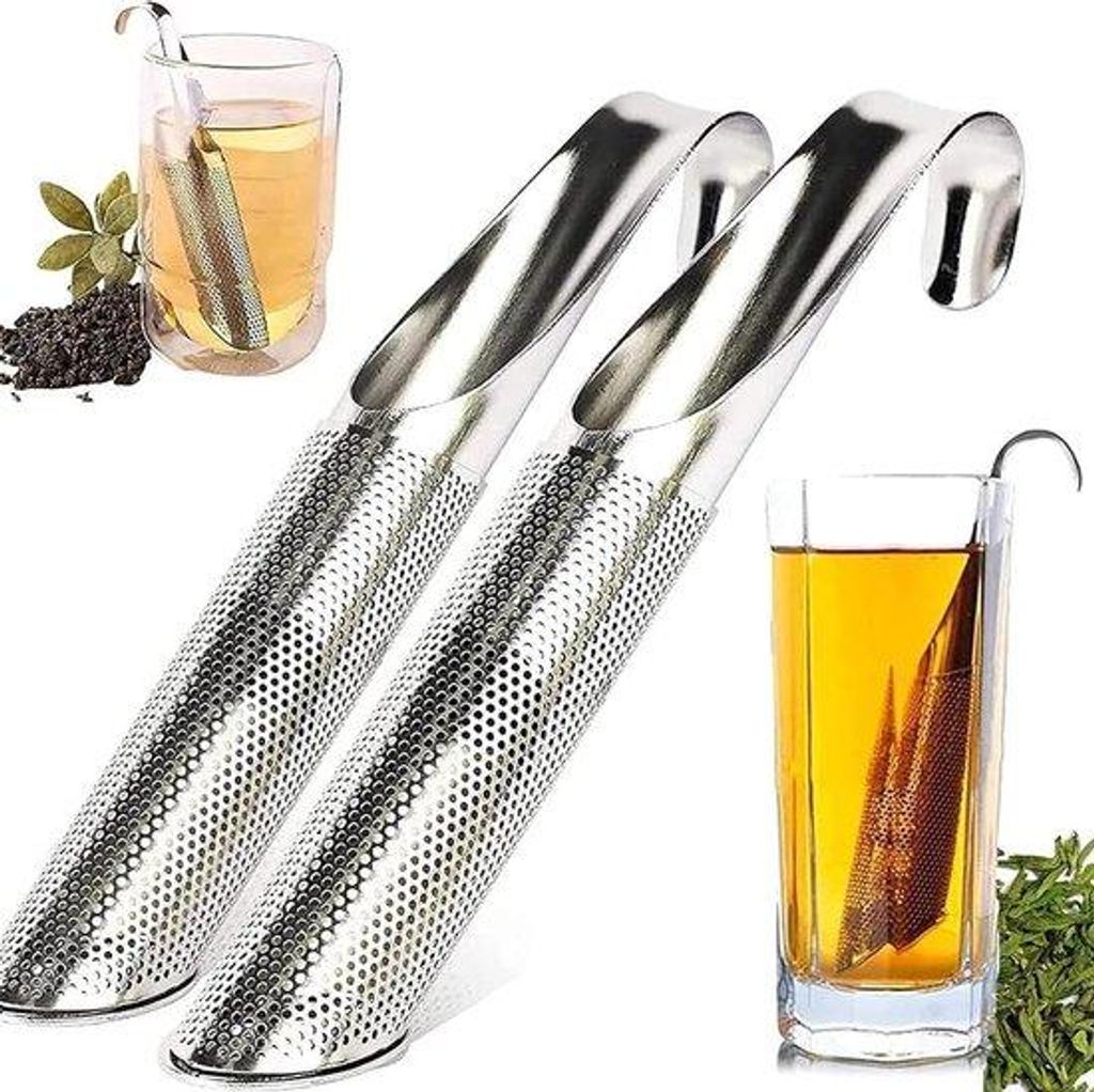 Zwei Stücke Edelstahl-Teediffusoren, lose Teezer, Edelstahl-Teezer für lose Teeblätter, Tee-Ei mit lose Blätter, Teezer mit langem Stiel für T...