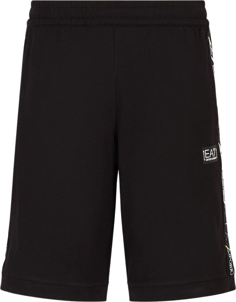 EA7 Emporio Armani Shorts Unifarbene Bermuda mit elastischem Bund, seitlichen Eingrifftaschen und Logotape in Regular Fit