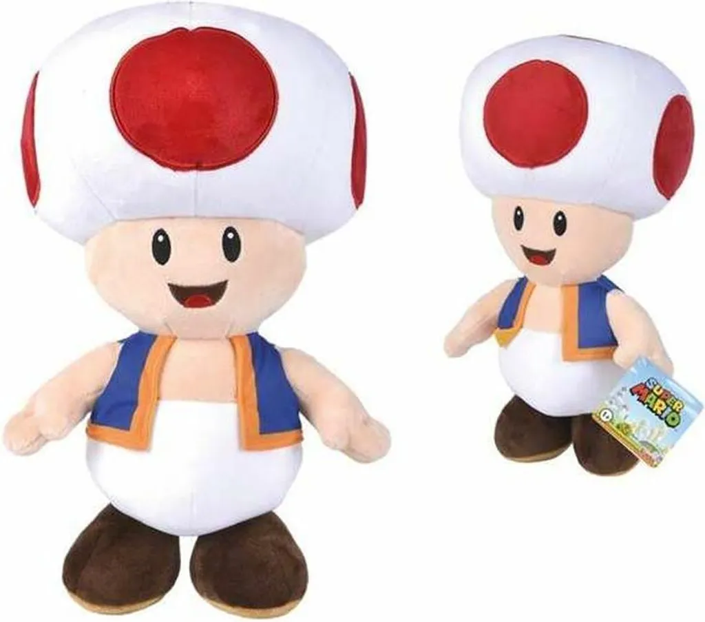 Toad Super Mario Peluche 40 cm de Simba - Texture Douce Haute Qualité
