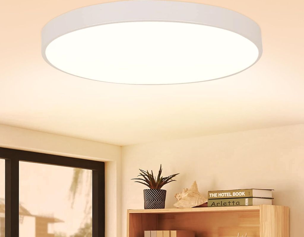 ZMH LED Deckenleuchte Warmweiss Deckenlampe 12W IP44 21cm Rund Modern Kuechelampe Flach fuer Kueche Wohnzimmer