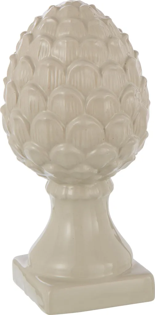 Pomme de Pin Design Beige : Objet Déco Porcelaine pour Meuble Vide