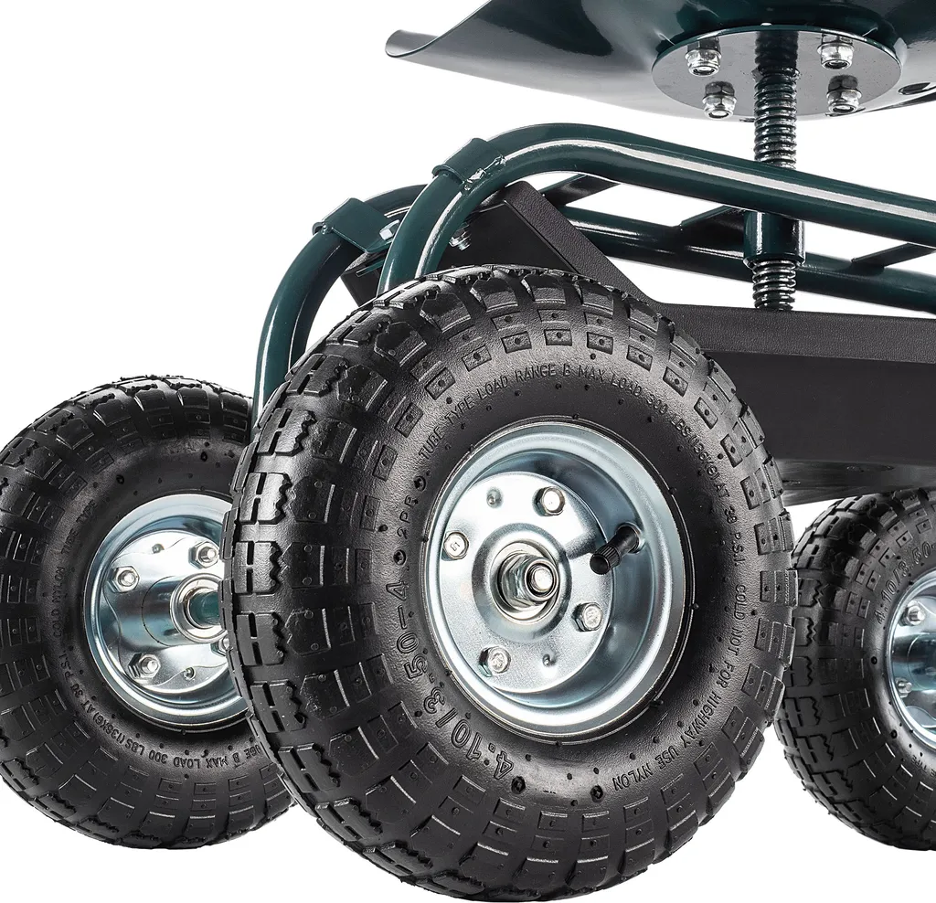 KADAX Sedia da Giardino su Rotelle 2in1 - Sgabello con Contenitore - 8