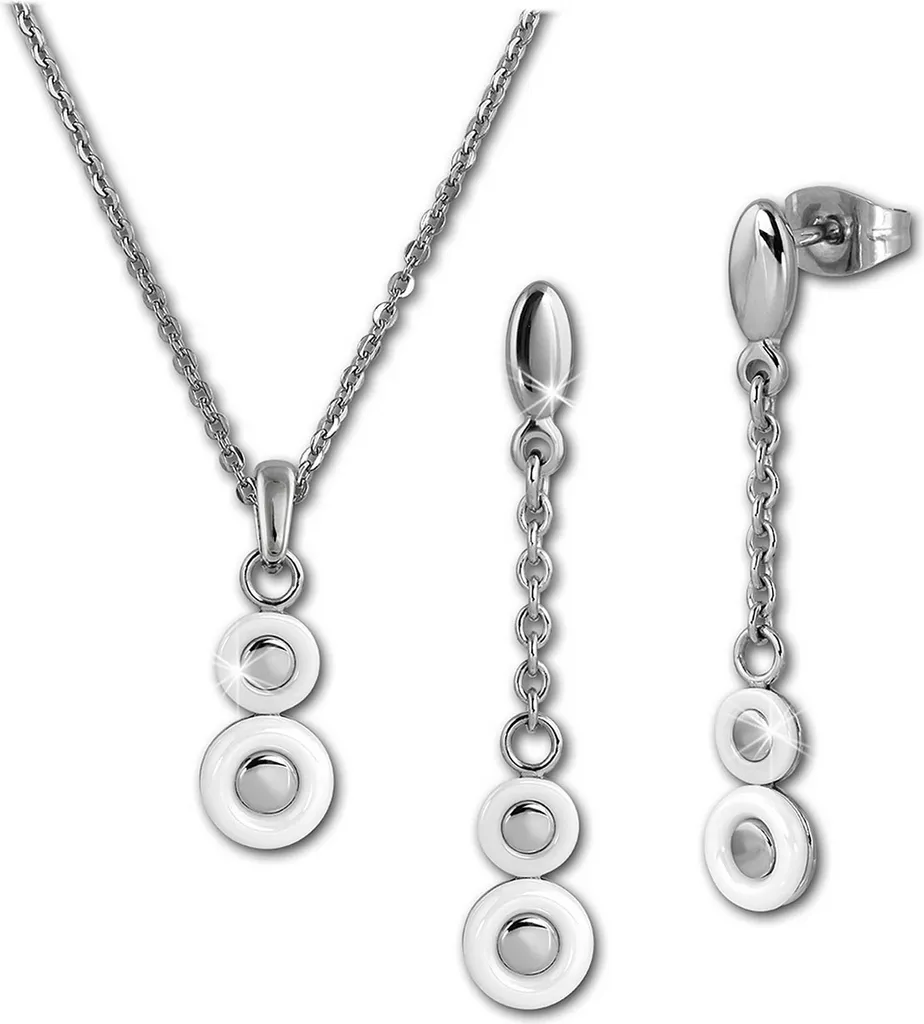 Amello ESSX42W Set Donna Ceramica Bianca e Acciaio Design Moderno