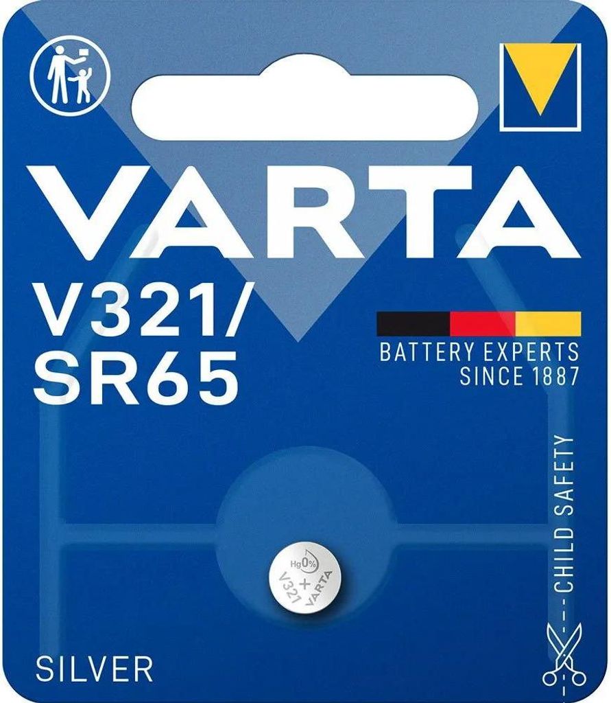 Micro-Batterie varta silver sr65 - v321 1,55v (Blister 1 Stück) ø6,8x1,65mm