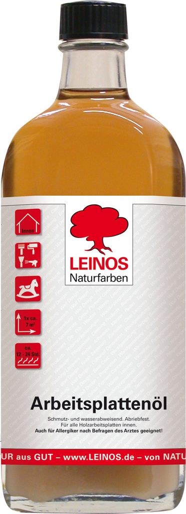 LEINOS 280 Arbeitsplattenöl für Innen 0,25 | Naturöl zur Imprägnierung von Küchenarbeitsplatten, Möbeloberflächen & Kinderspielzeug aus Holz...