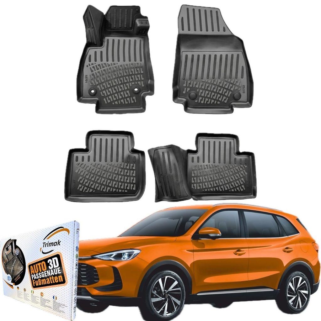Trimak Autofußmatten kompatibel mit MG ZS 2.Gen Benzin & Hybrid+ ab 08.2024 Auto Allwetter Gummimatten