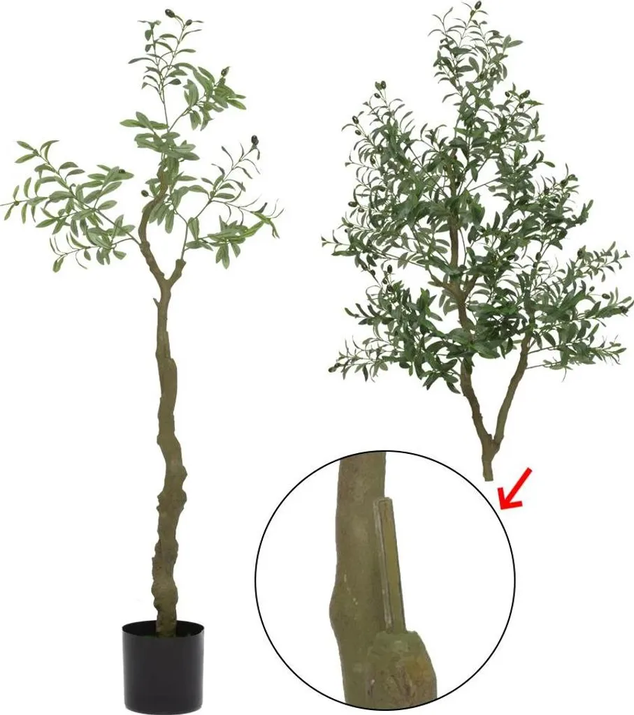 Décoration Jardin Olivier Artificiel avec Pot Blanc Résistant UV - 7