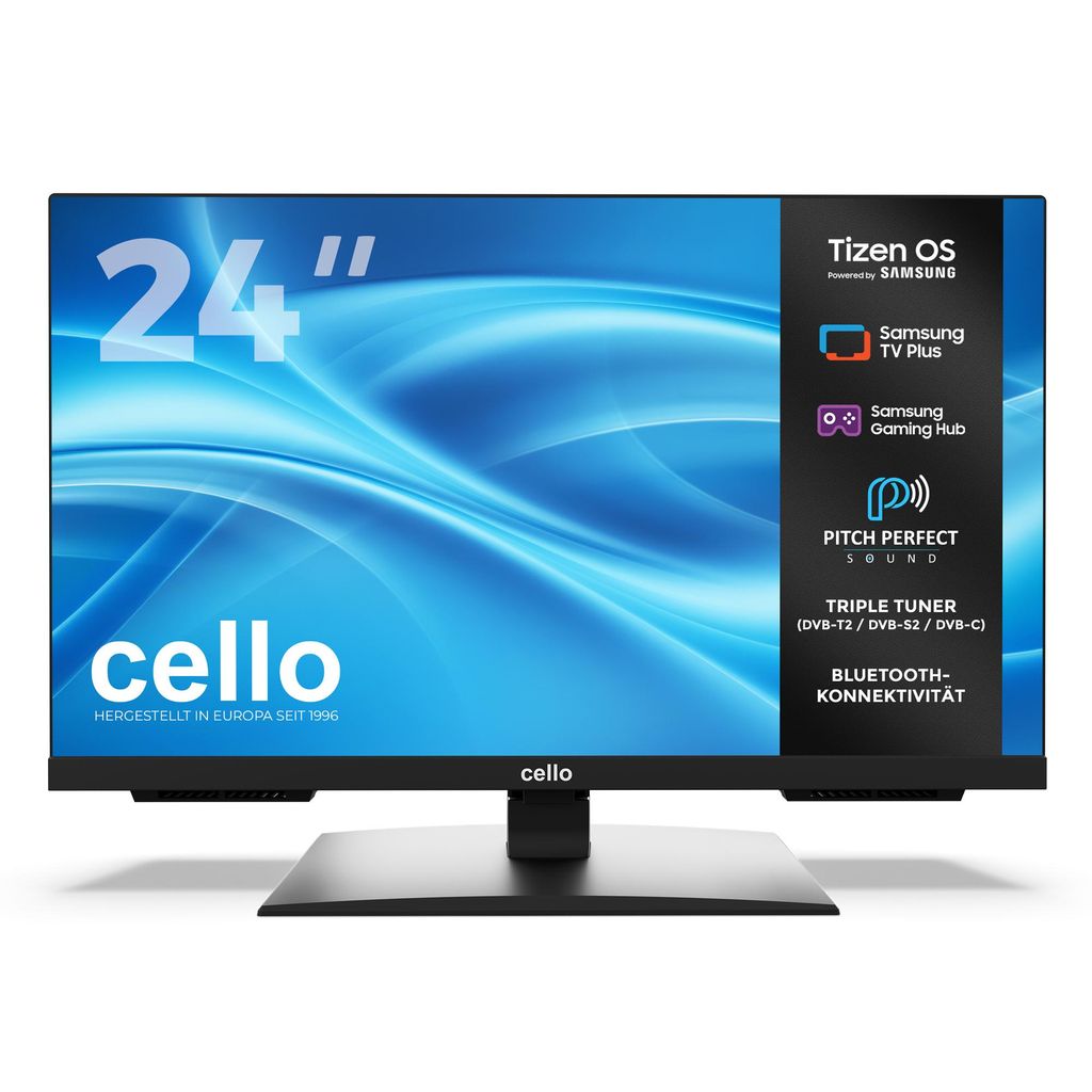 Cello 24′′ Tizen OS by Samsung LED Smart TV mit,Triple Tuner, Pitch Perfect Sound, Bluetooth, WLAN mit Tizen App Store