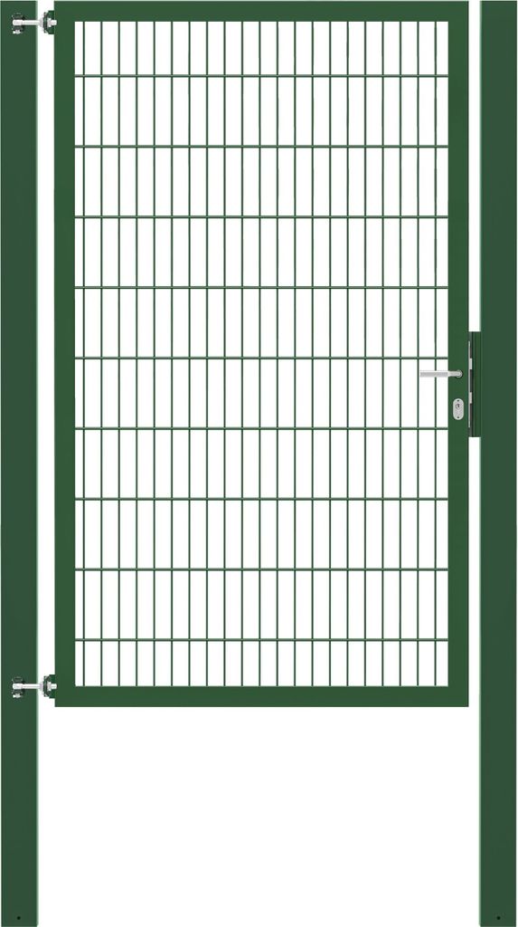 Alberts Einzeltor Flexo Plus mit Zubehör, zum Einbetonieren, grün, Breite 125 cm, Höhe 200 cm, Pfostenstärke 100 x 100 mm