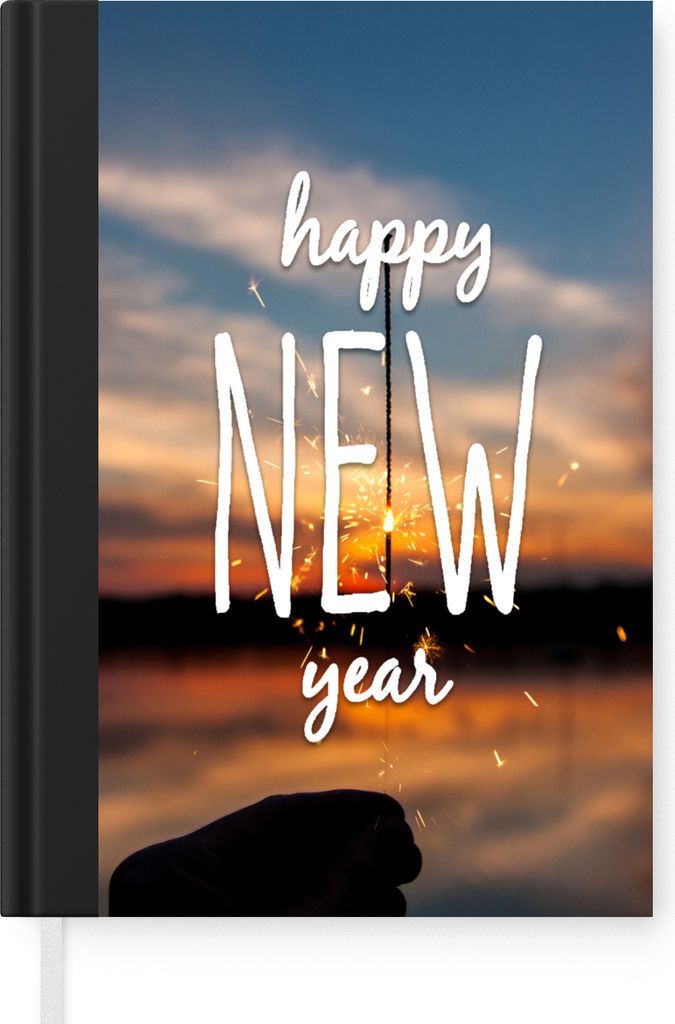 MuchoWow Notizbuch Tagebuch Haushaltsbuch Notebook A5 Zitate - 'Frohes neues Jahr' - Sprichwörter - Notizblock - Notizheft - Notebook - Schreibb...