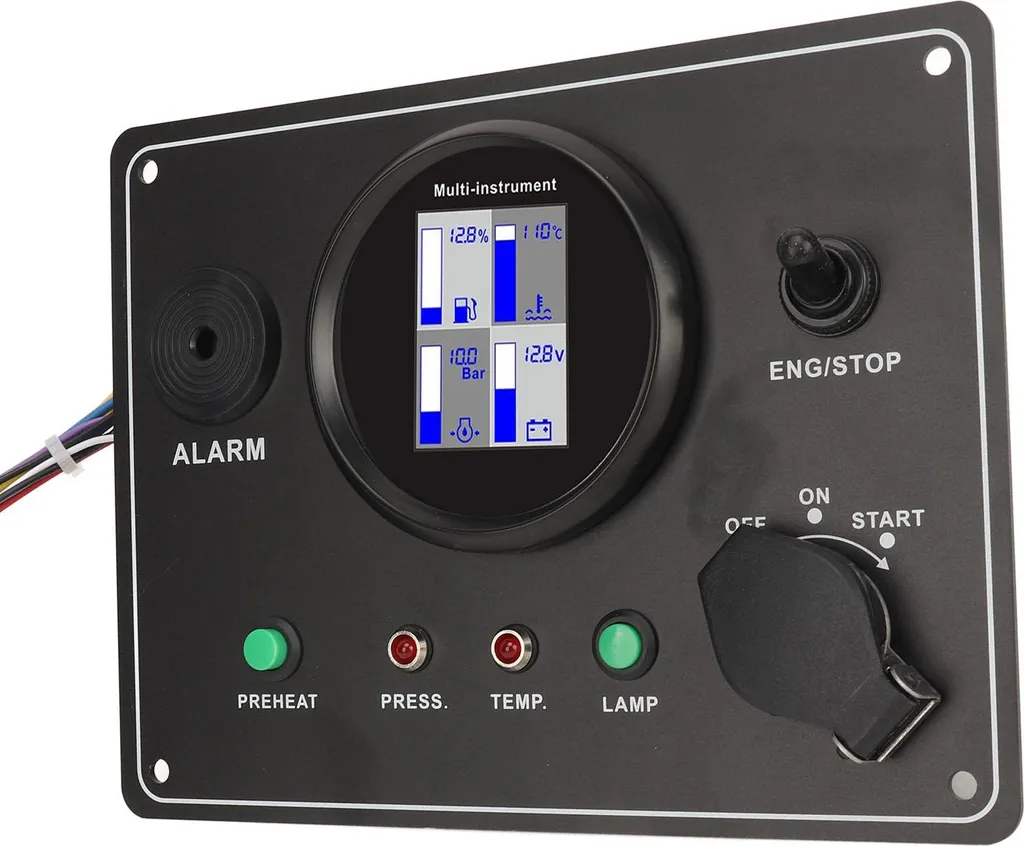 Tableau de bord numérique LED 9-32V pour moteur de bateau et yacht