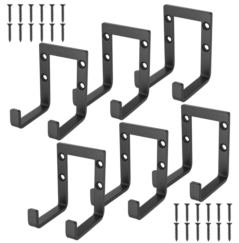 Support mural pour échelles et vélos en acier - Lot de 6 gros crochets