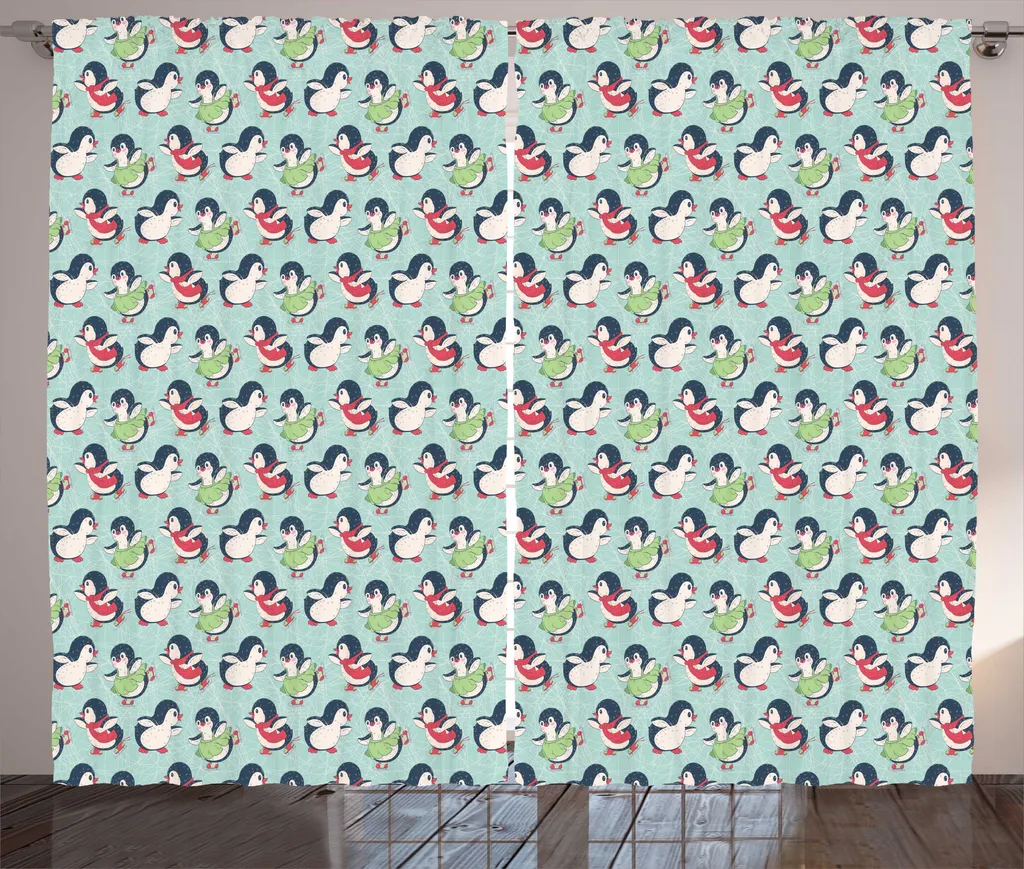 Rideau Animaux de l'Arctique avec Crochets Tissu Haute Qualité 280x225