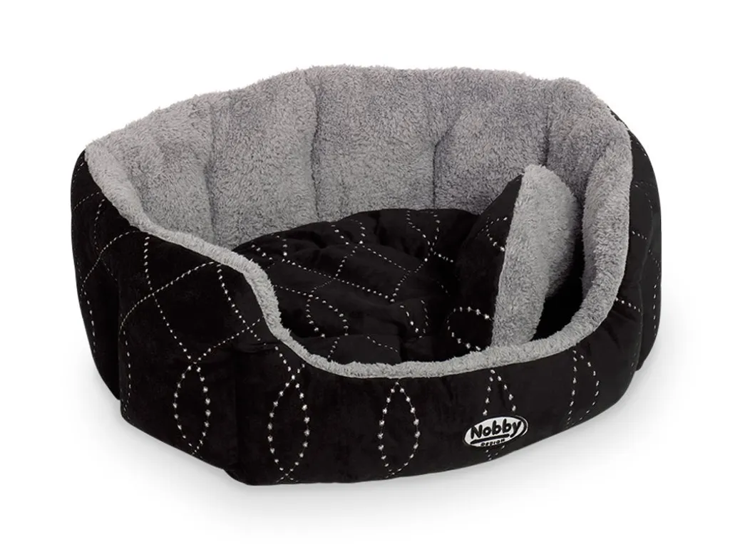 Cuccia Nobby CENO Ovale 45cm - Letto Morbido Nero/Grigio per Animali