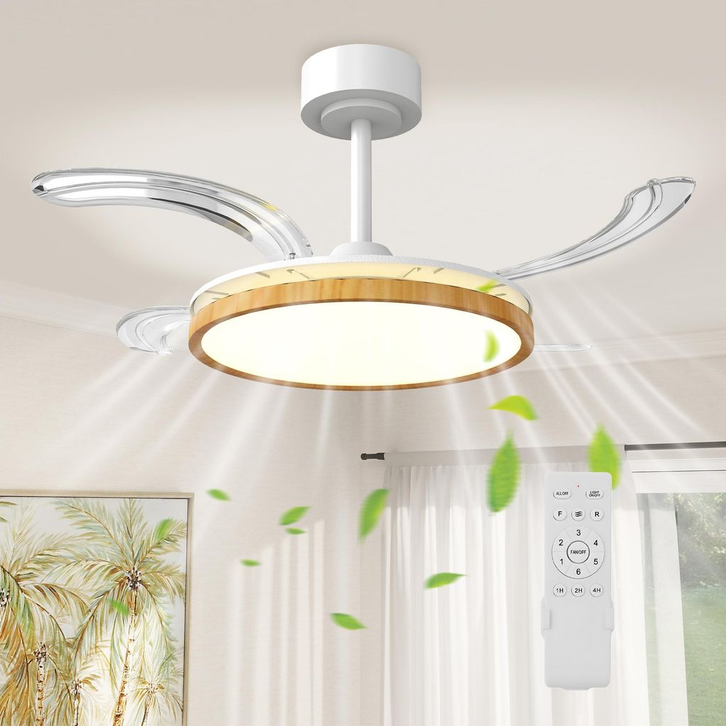 Stropný ventilátor HOMCOM s LED osvetlením, sklopnými Obrázok produktu 
