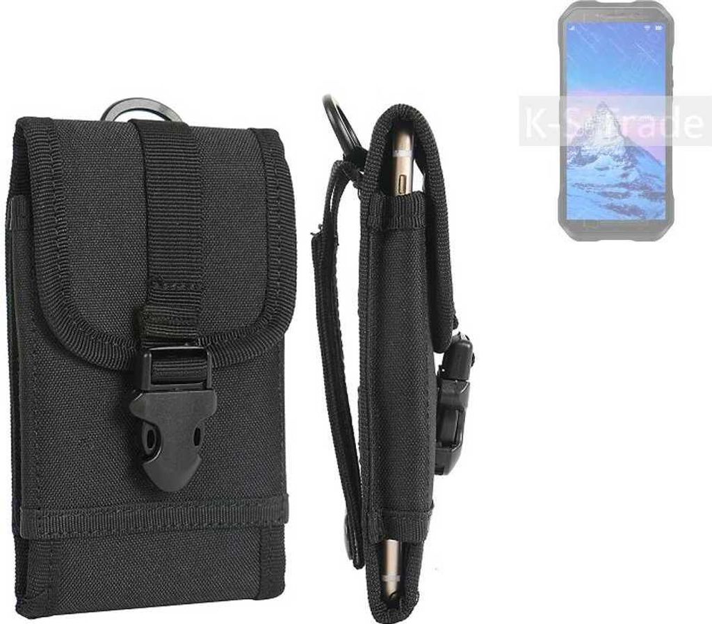 K-S-Trade Holster Handy Hülle kompatibel mit Doogee S61 Pro Holster Handytasche Gürtel Tasche Schutz Hülle Robust Outdoor schwarz