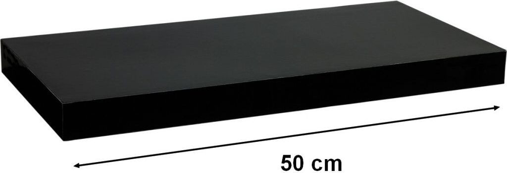 A black shelf with a measurement indicator.
