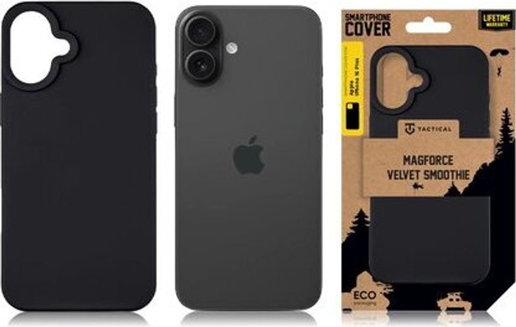 Tactical Back Cover MagForce Velvet Smoothie iPhone 16 Plus asphalt