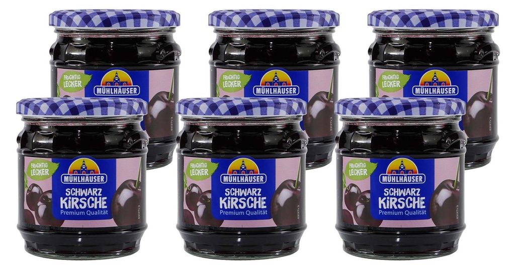 Mühlhäuser Schwarzkirsch Konfitüre (8 x 0,45 Kg) Produktbild 