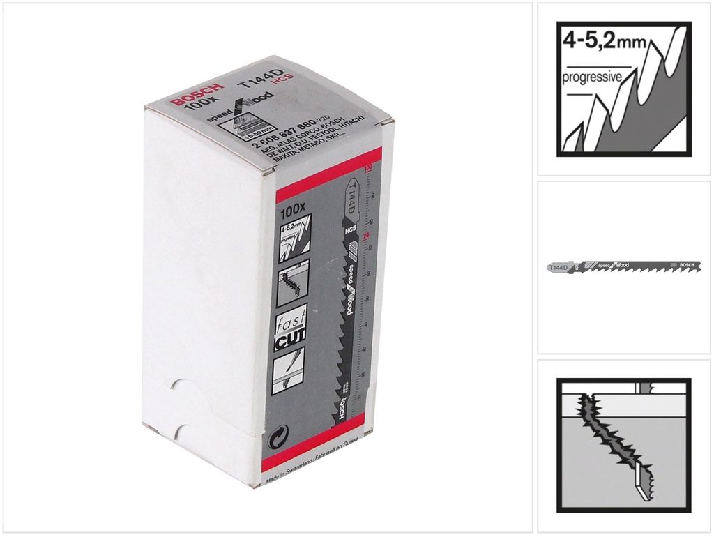 Stichsägeblatt T 144 D Speed for Wood, 100er-Pack Produktbild 
