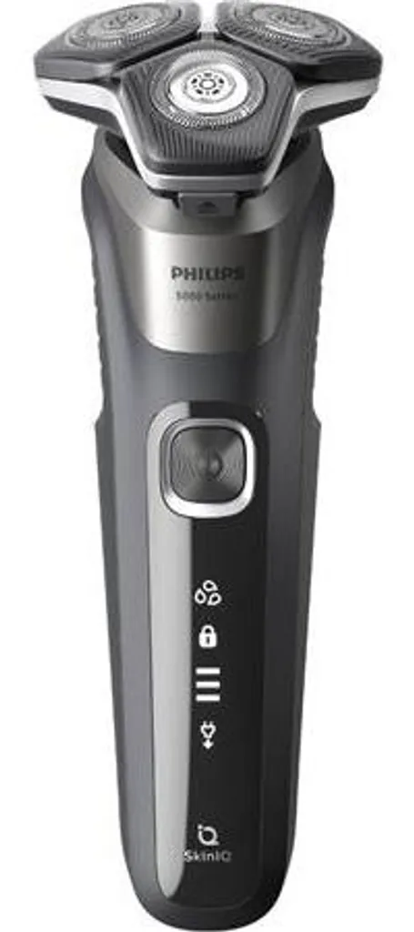 Philips SHAVER Series 5000 S5887/10 Rasoio elettrico per rasatura a secco e umido, Rasoio rotante, Grigio, Lame di precisione in acciaio, Ricaricabile, Potenza, SH71, 2 anni/anno