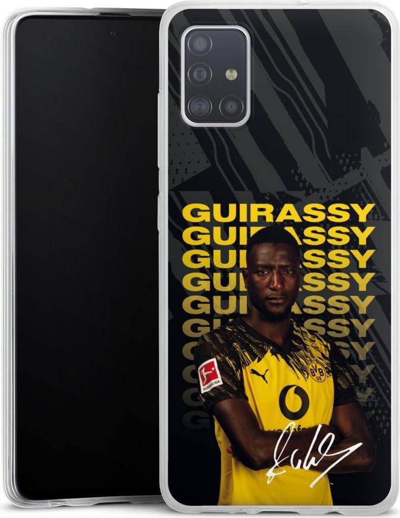 DeinDesign Slim Hülle für Samsung Galaxy A51 Silikon Case Ultra Dünn Handyhülle BVB Borussia Dortmund Serhou Guirassy