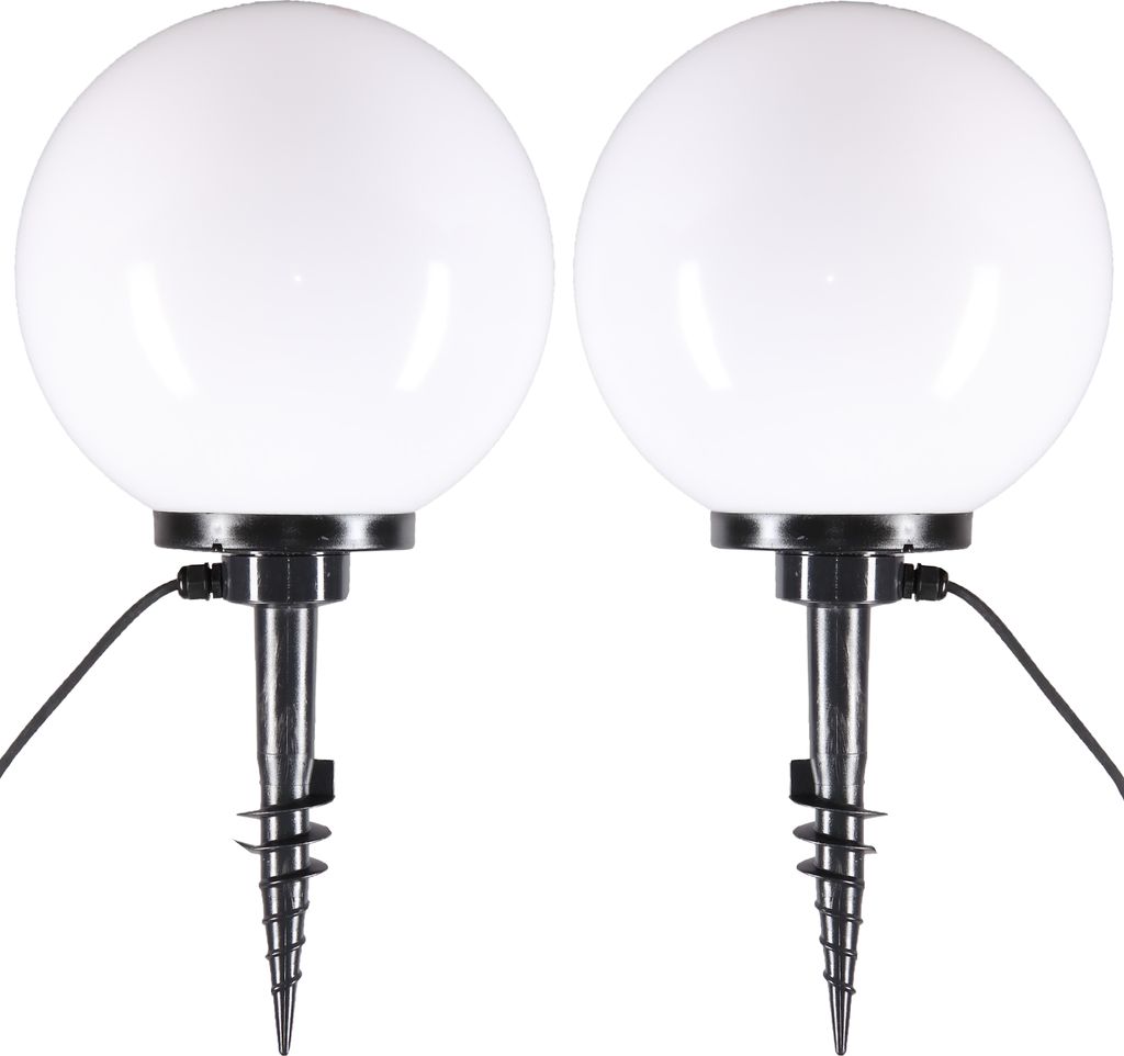 Kugelleuchten Kugellampen Außenleuchte 2er-Set Ø 30cm Garten Lampe Erdspieß