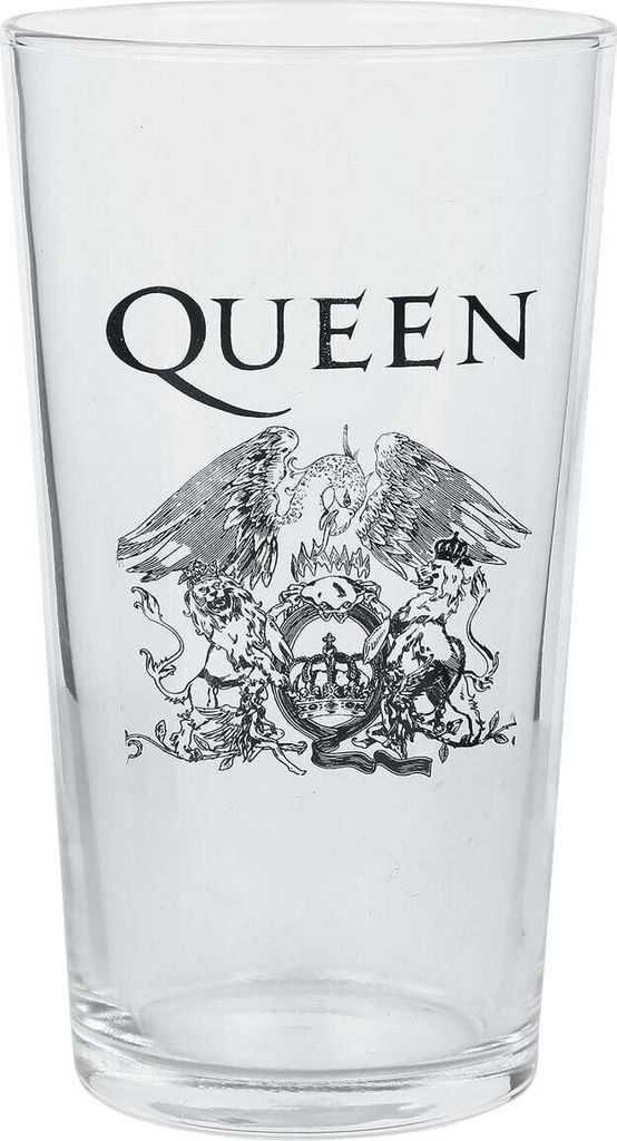 Queen Bierglas Crest klar Band-Merch, Bands, Geschenke Glas Standard