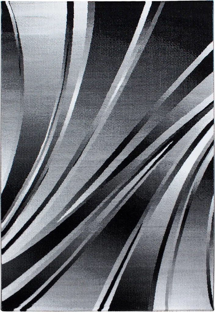 Grand Tapis de Salon Noir 280x370 cm Parma Cristal - Style Contemporain