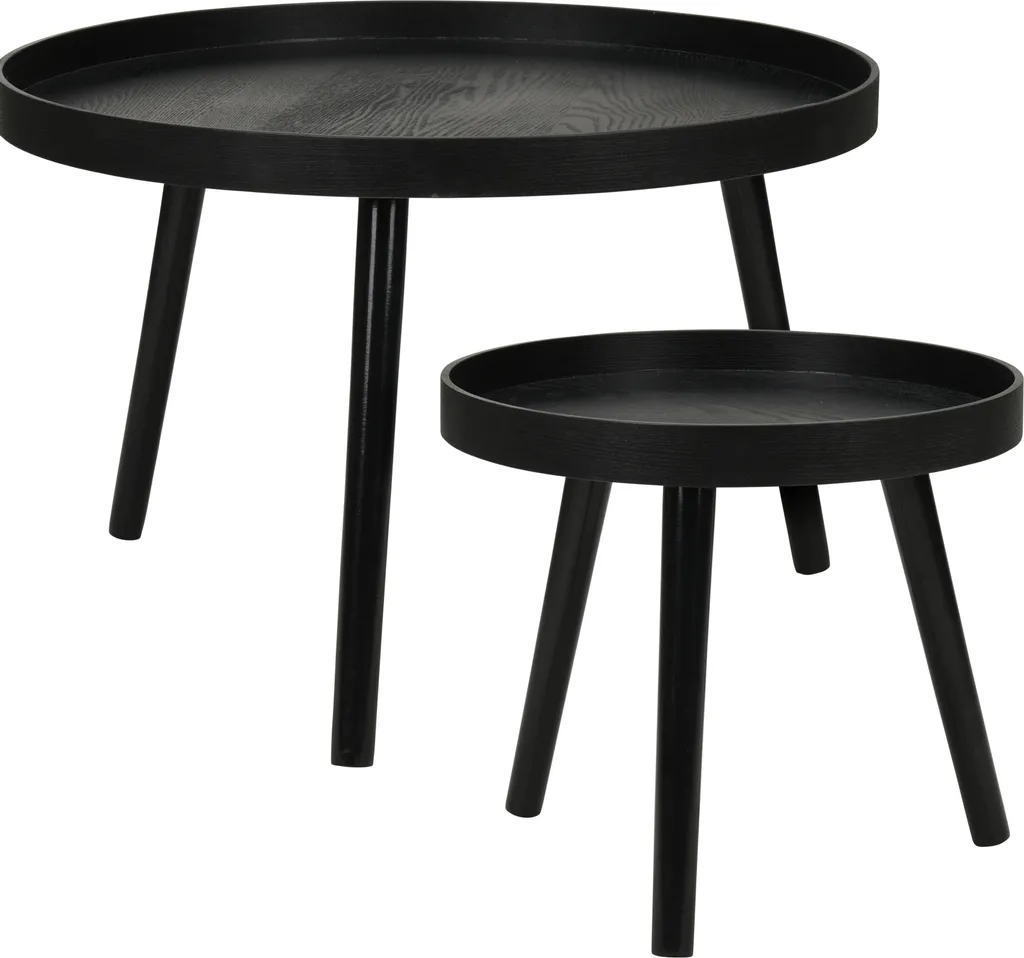 Table basse gigogne en deux tailles Ø 60 cm et Ø 38 cm style scandinave