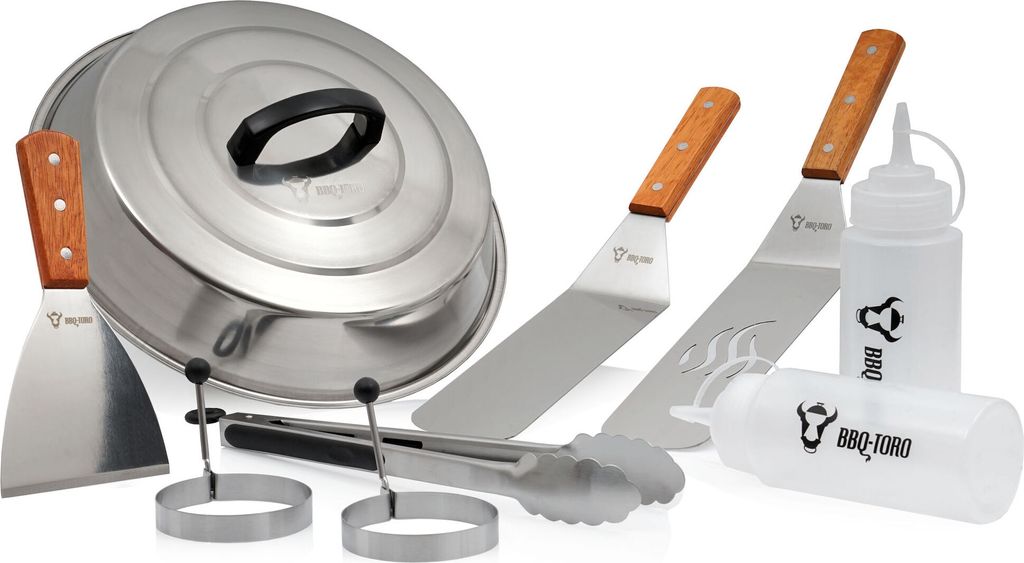 BBQ-Toro 9-teiliges Edelstahl Grill Plancha Zubehör Set | Produktbild 1