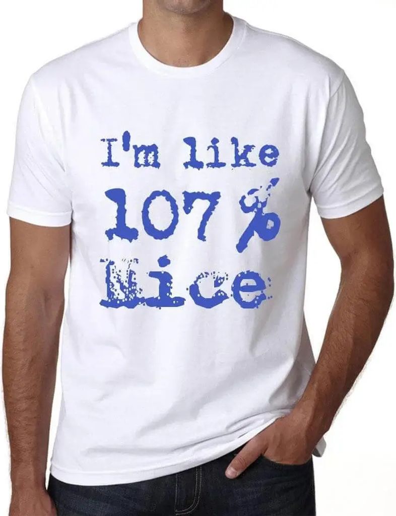 Herren Grafik T-Shirt Ich bin zu 107% nett – I'm Like 107% Nice – Öko-Verantwortlich Vintage Jahrgang Kurzarm Lustige Druck Geburtstag Geschen...
